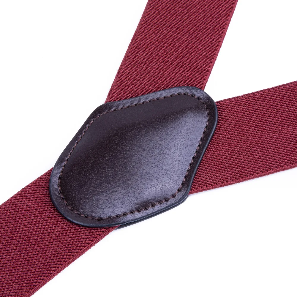 DiBanGu Men's Suspenders 6 Clips Braces Leather Suspensor Adjustable Belt Strap Vintage Mens Suspender Bowtie Set BH001-LH020