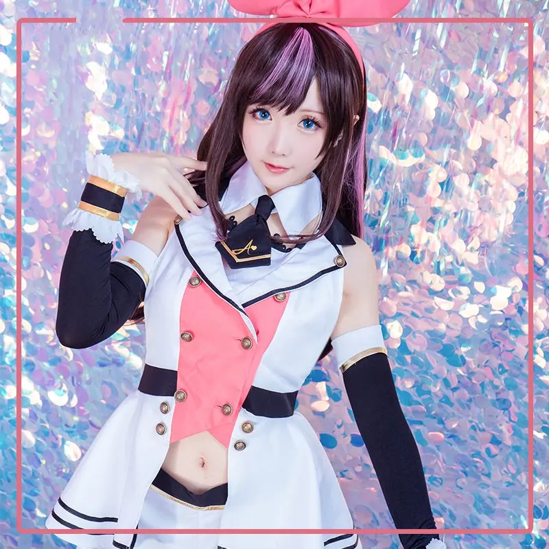 Anime! Kizuna AI Channel YouTube New Outfit Uniform Cosplay Costume Lovely Daily Suit Halloween Costumes for Women Full Set |