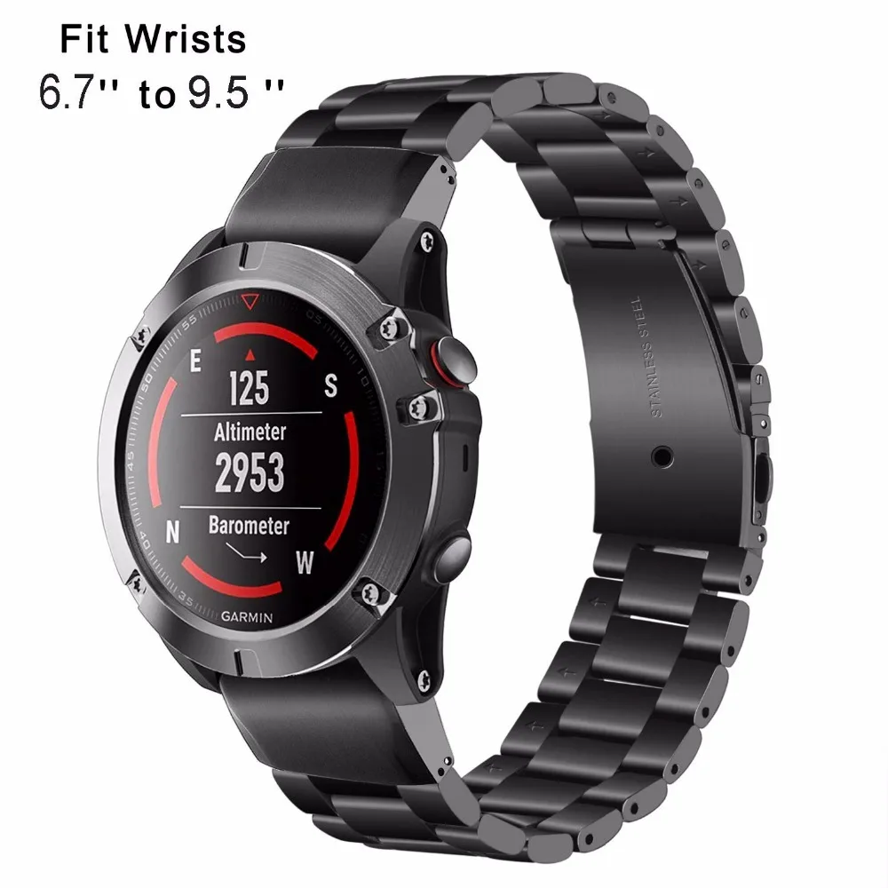 20 мм 22 26 Нержавеющая сталь ремешок для Garmin forerunner Fenix 3 5 935 5X 5S Quick Release смотреть группы браслет