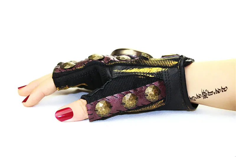 Takerlama Steampunk gear кожаные панк-перчатки винтажные готические унисекс косплей перчатки средневековые аксессуары перчатки на половину пальца