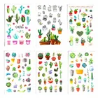 6 шт.компл. Симпатичные зеленые кактусы растения планировщик наклейки s Скрапбукинг Kawaii DIY фотоэтикетка наклейка журнал наклейка s