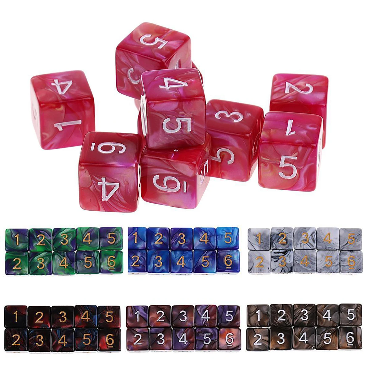D6 двухсторонний набор игральных костей многогранные 6 сторон 10 шт. игральные кости для подземелий и драконов MTG RPG настольные забавные игры вечерние инструменты для улицы