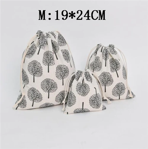 Beige M 1 шт., фруктовая Хлопковая Сумка на шнурке, женская косметичка для путешествий, косметичка, обувь, органайзер для хранения ткани, сумки, маленький кошелек для монет, карман - Цвет: Beige M