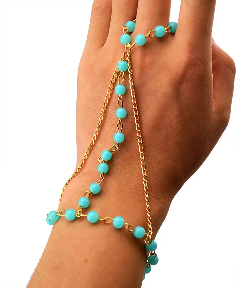 Женский Летний стиль богемный с акриловыми голубыми и белыми бусинами|bracelets