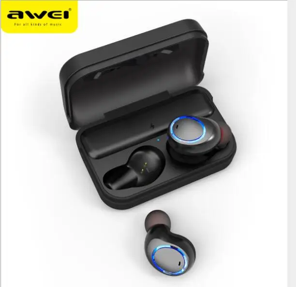 

Awei T3 TWS бинауральный Bluetooth Oortelefoon ruisonderпечатный водонепроницаемый вкладыш стерео Oordopjes Met Microfoon En Opla