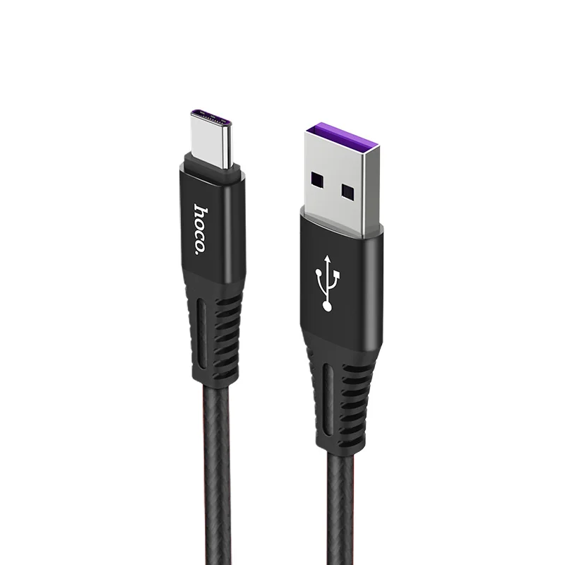Черный HOCO 5А кабель для быстрой зарядки usb type-C для huawei mate 10 9 P10 зарядный кабель для QC 3,0 зарядное устройство USB C type-C кабель - Цвет: Черный