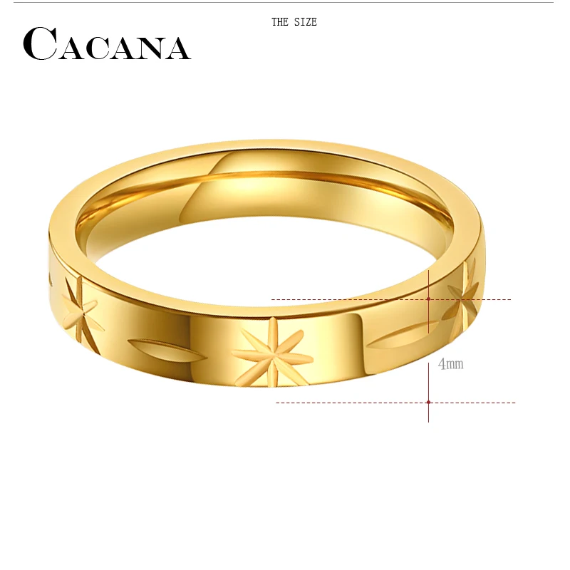 Женские кольца из нержавеющей стали CACANA для свадьбы идеальная резка