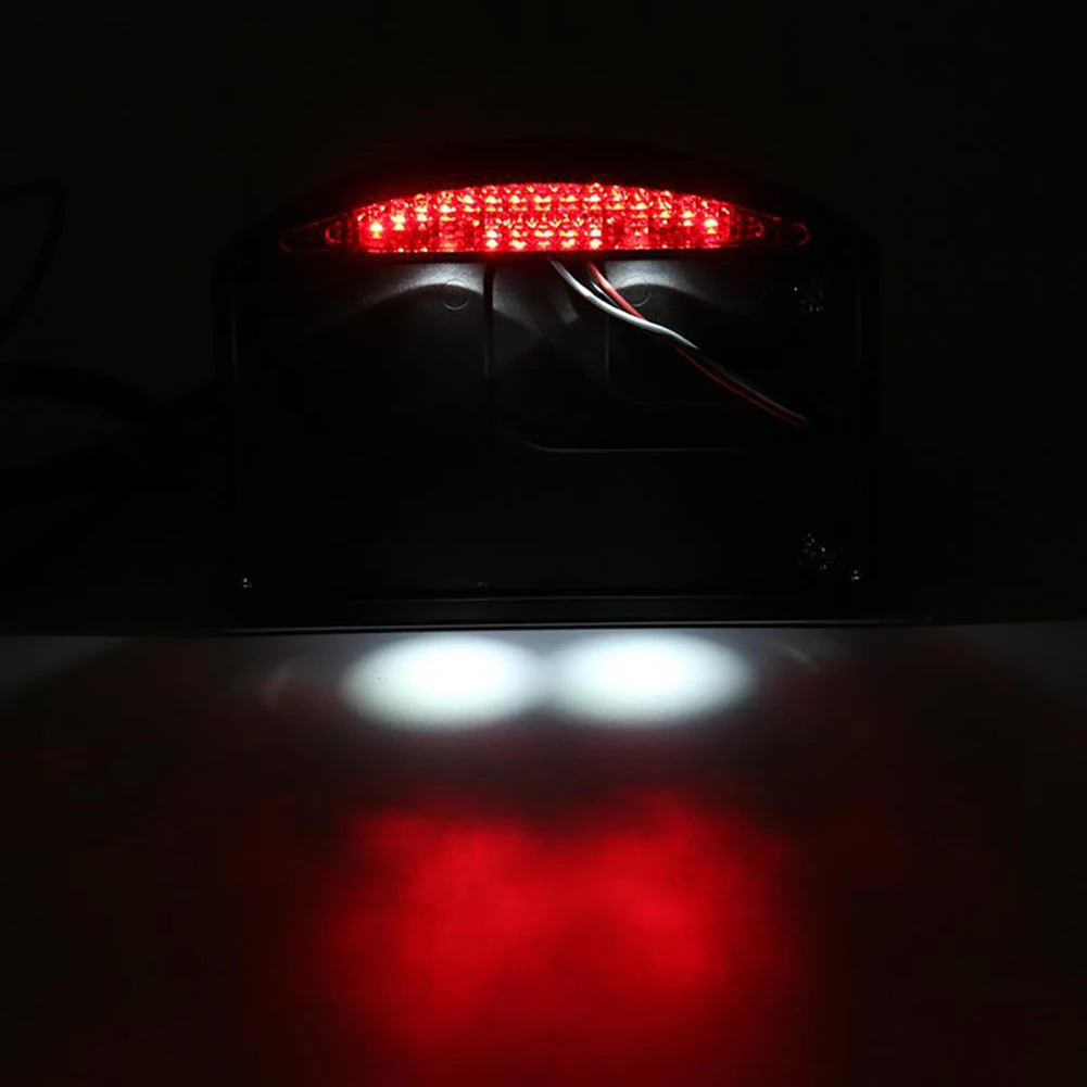 

1 Pcs Aluminum Motorcycle License Plate Holder With LED Tail Light Horizontal Side Mount Bracket