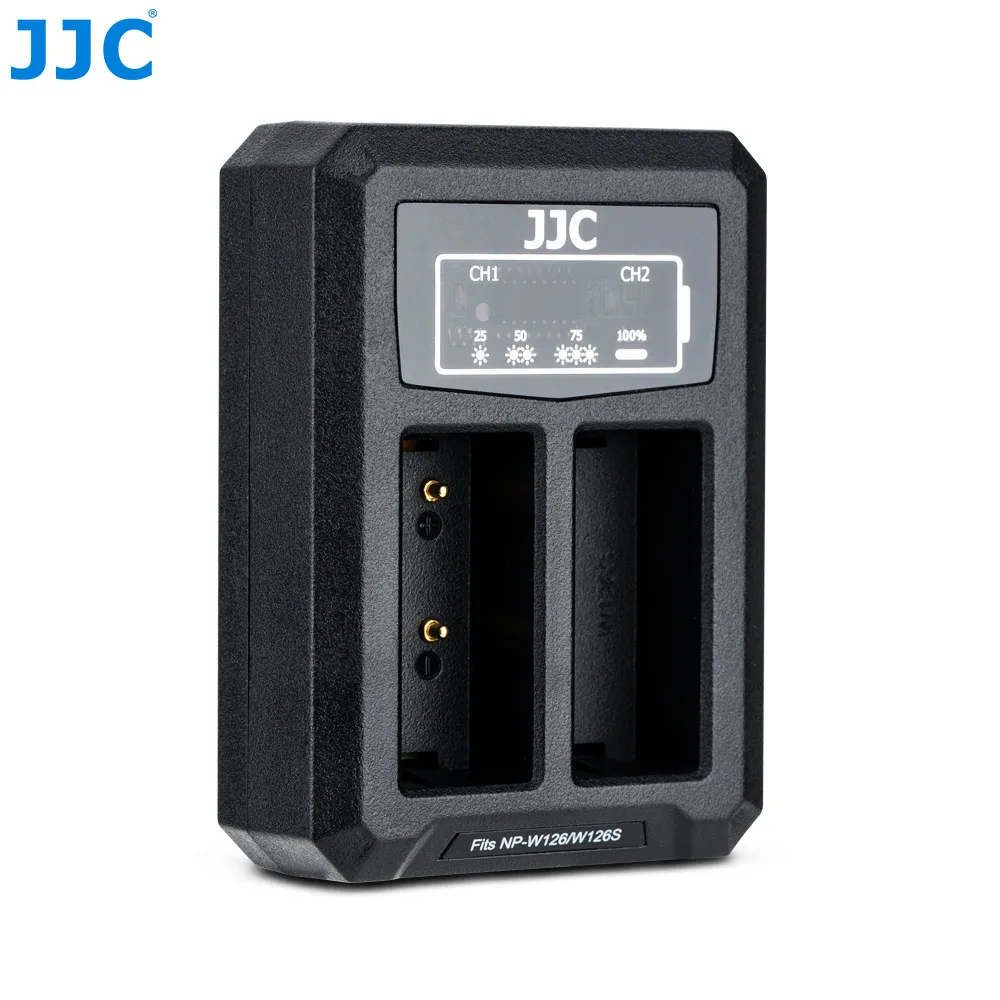 JJC USB Dual Батарея Зарядное устройство для цифровой фотокамеры Fuji Fujifilm NP-W126 NP-W126S XT3 X100F X-Pro2 X-Pro1 XT2 XT1 XT30 XT20 XT10 заменяет BC-W126