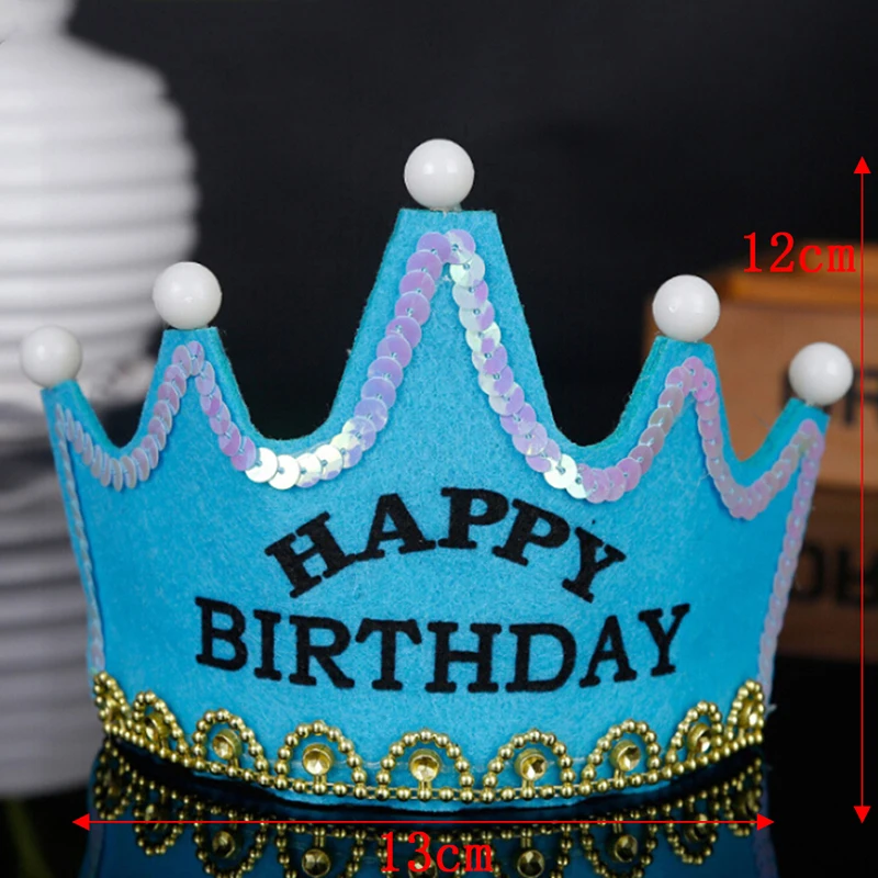 Принцесса Корона с днем рождения мигающий свет LED Светящиеся шляпы шляпа для
