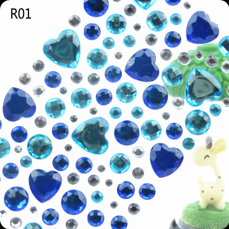 R01 1 шт. DIY 3D акриловые хрустальные свадебные наклейки со стразами алмазные блестящие Самоцветы самоклеющиеся наклейки ручной работы Домашний Декор 8 - Цвет: R01
