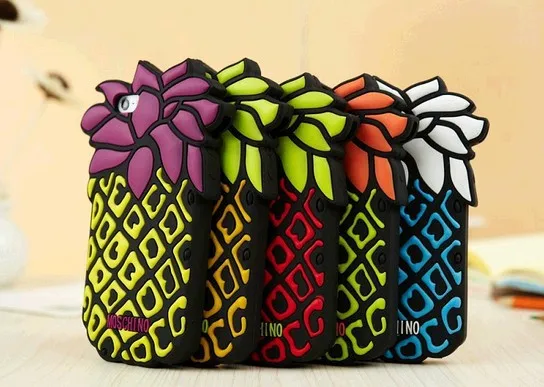 SGP Free Shipping New Arrival 3D Silicon Pineapple Design Case For iPhone 5 5PCS/LOT |