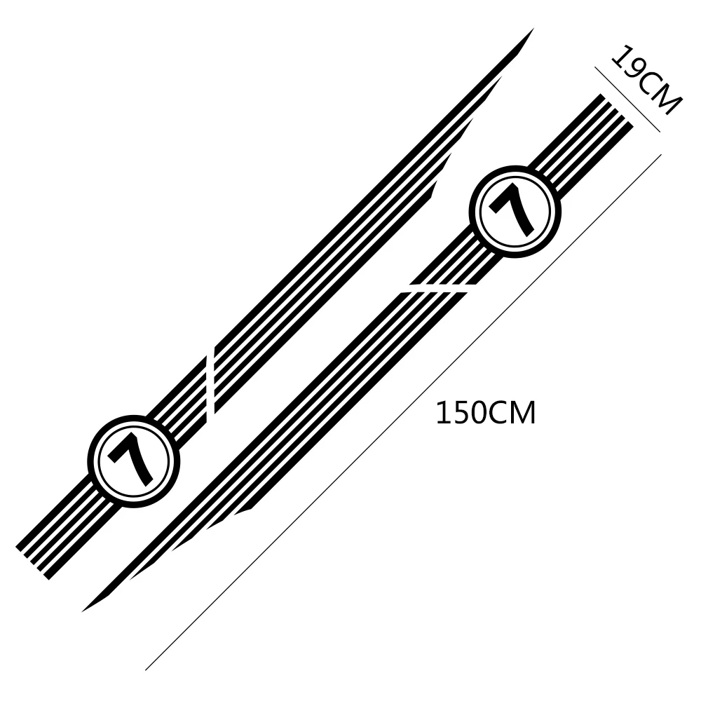 1Pair Door Side Body Skirt Stripe Seven Decal Stickers For MINI Cooper S One R53 R55 R56 F56 F57 F60 Countryman Car Accessories |