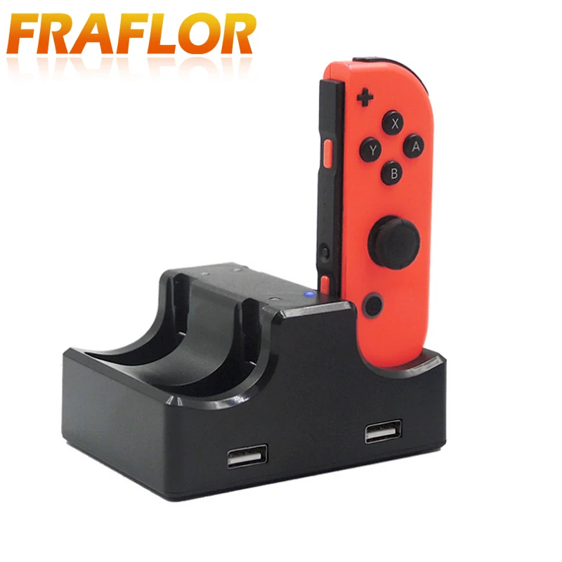 Зарядная док станция 4 в 1 Joy Con с светодиодный индикатором для переключения NS