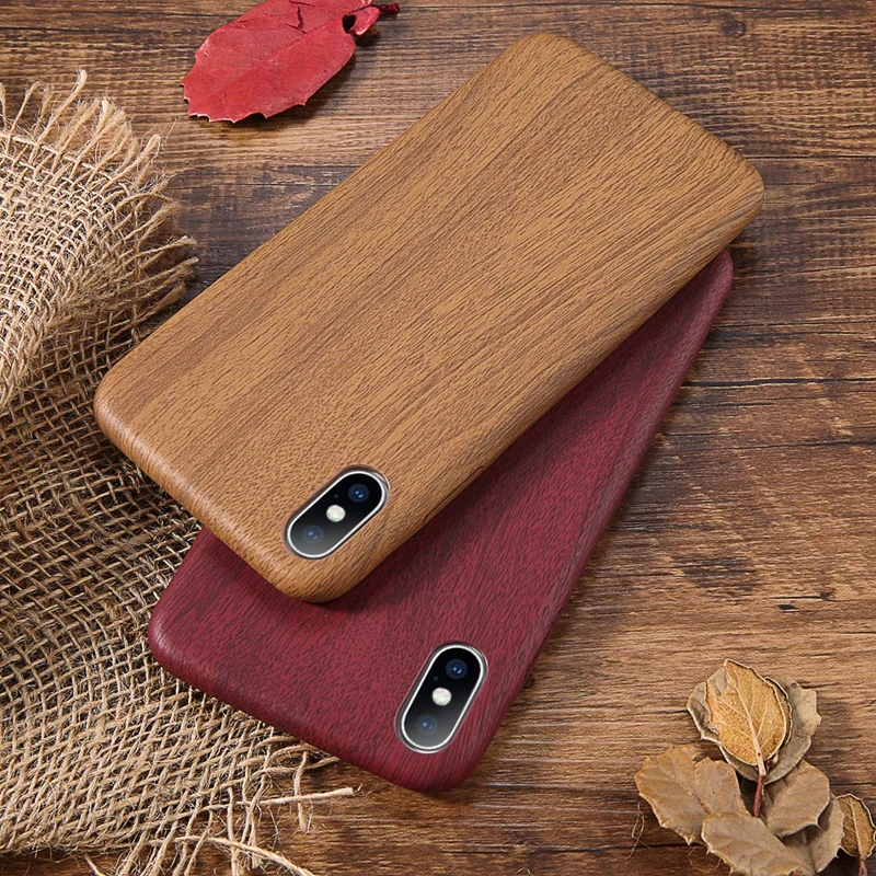 Lovebay PU чехол для Iphone 6 6S 7 7plus 8 Plus деревянный зернистый желтый мягкий чехол для телефона s для Iphone XS Max XR X Роскошная задняя крышка