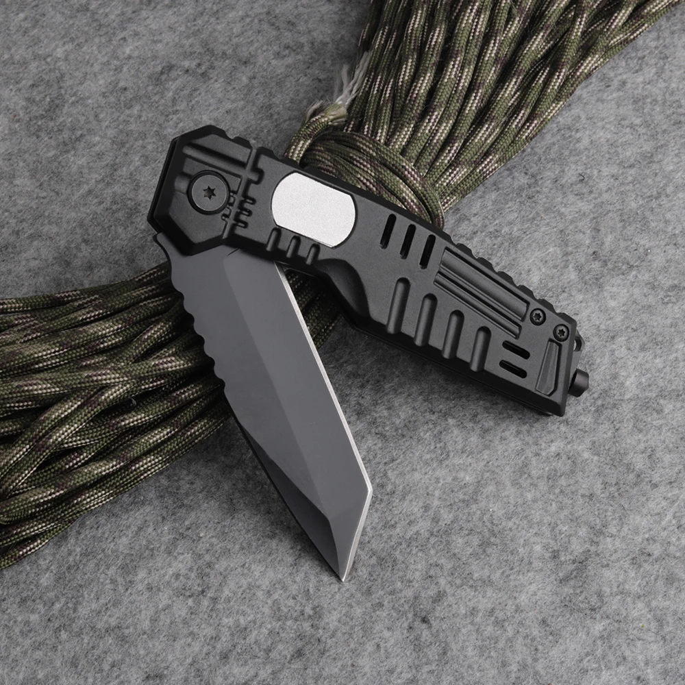 Black Tactical Folding Knife 3CR13MOV Steel Blade Pocket Survival Knives Aluminum Handle Huntting Fishing EDC Tools | Инструменты