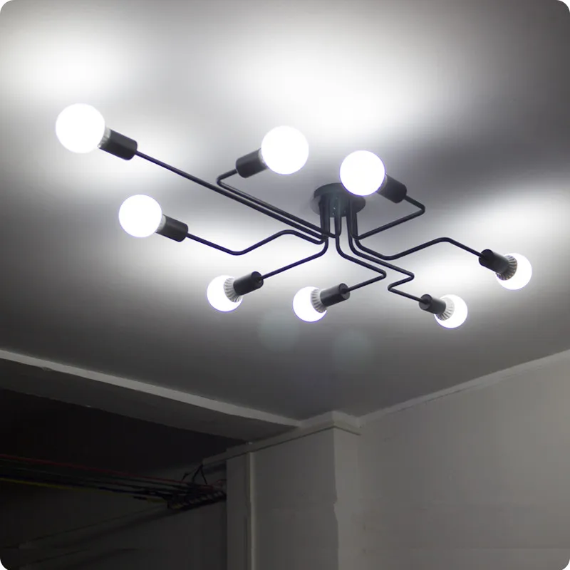 Кованое железо несколько стержней потолочный купол лампа 4 6 8 головок творческая