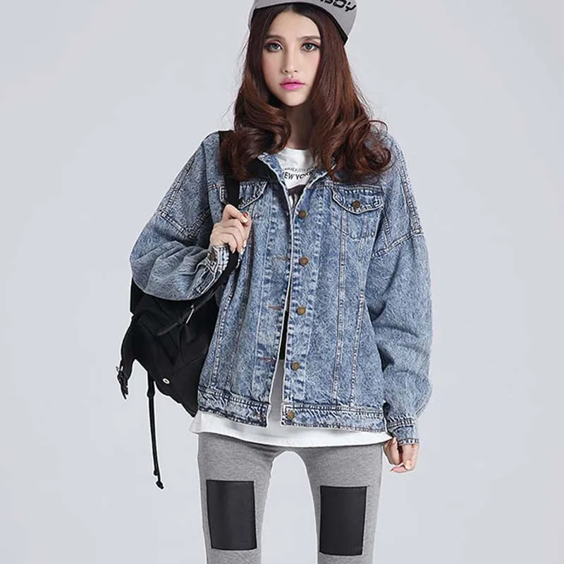 Новинка 2021 осенняя джинсовая куртка оверсайз Демисезонные женские куртки