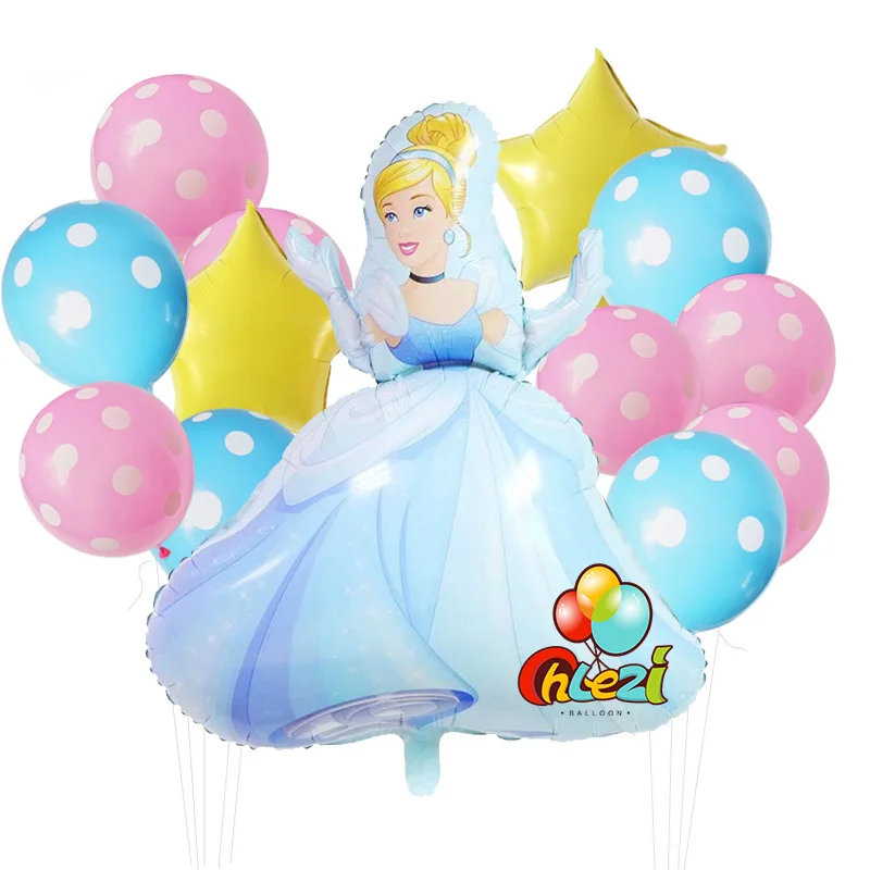 13 шт. принцесса Globos Baby shower Мерида Белоснежка Золушка Жасмин зеркальный шар на день рождения DIY вечерние украшения поставка для мамы и ребенка - Цвет: 4-Cinderella