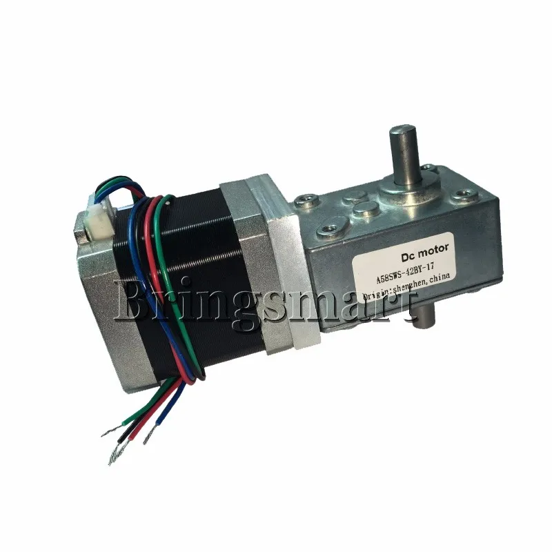 Bringsmart A58SW-42BYS мини Шестерни двигатель постоянного тока червь Шестерни с двойной 24V 4-проводной червячный шаговый мотор-редуктор с высоким крутящим моментом, самозакрывающаяся