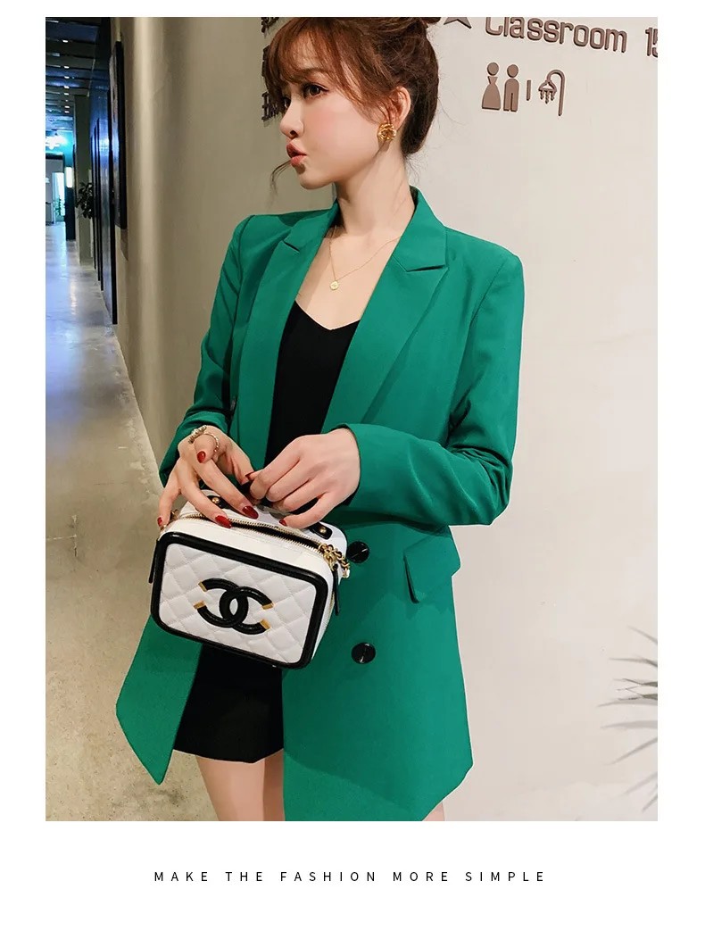 Chaquetas осенняя куртка с длинными рукавами женские формальные пальто зеленые черные однотонные офисные рабочие длинные женские куртки 5025 80