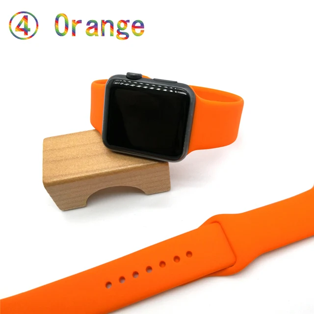 4-orange Ремешок для apple watch band apple watch 5 4 3 2 iwatch band 42 мм 38 мм correa 44 мм/40 мм pulseira браслет аксессуары для часов iwatch - Цвет ремешка: 4-orange