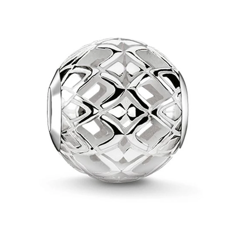 Бусина с цветами лотоса Посеребренная бусина сделай сам для изготовления