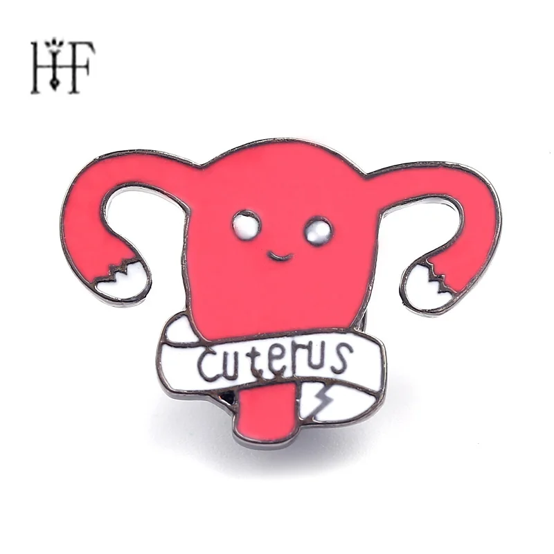 Uterus Броши Cuterus эмалированные булавки Женский подарок карикатура феминизма иконы