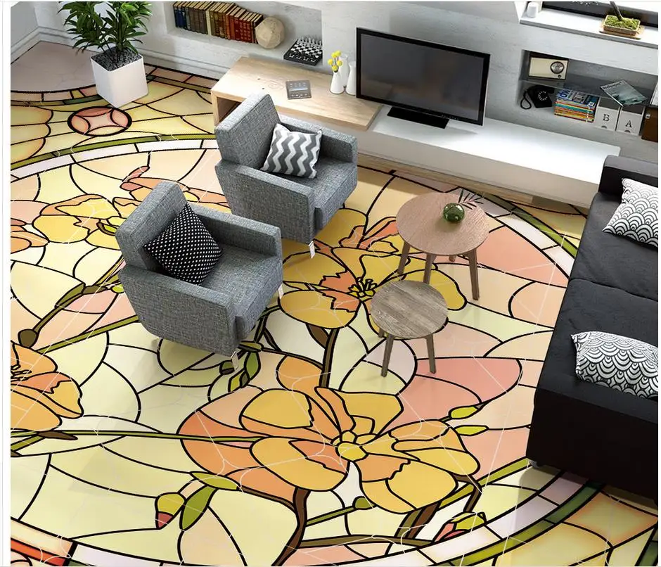 3d пол живопись обои Простые и стильные абстрактные узоры 3D Пол ПВХ самоклеющиеся