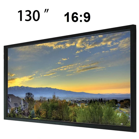 Экран для проектора матовый белый, 130 дюйма, плоская фиксированная рамка, 16:9