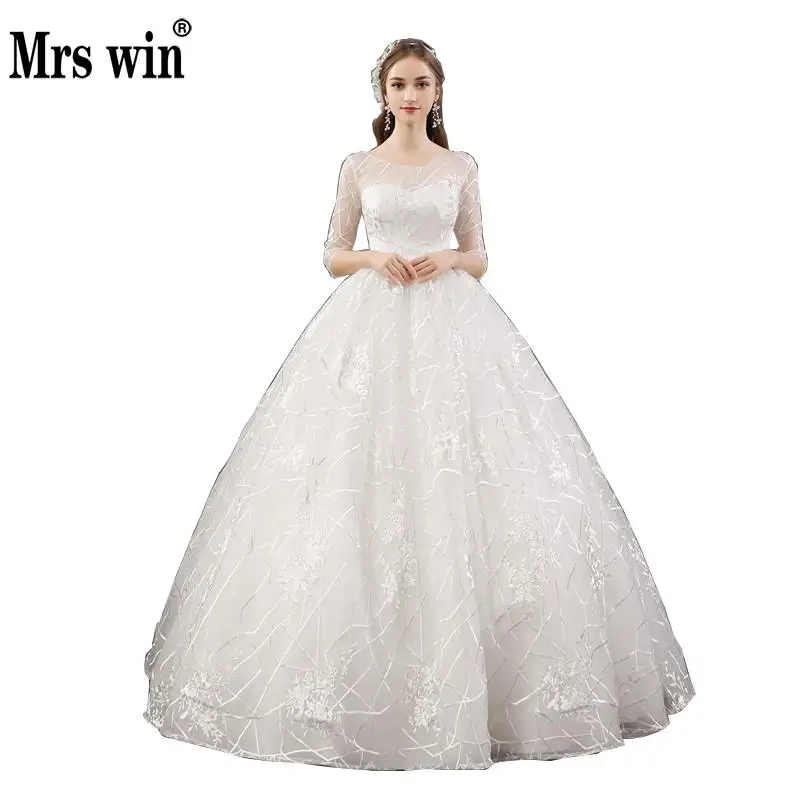 2019 Новое поступление свадебные платья Mrs Win роскошная вышитая бальное платье с