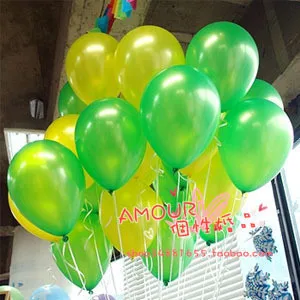 

[ Fly Eagle ] Free Shipping 200PCS/LOT Blending 10-inch/Round/pearl/party/party balloon wholesale green and yellow H001-23
