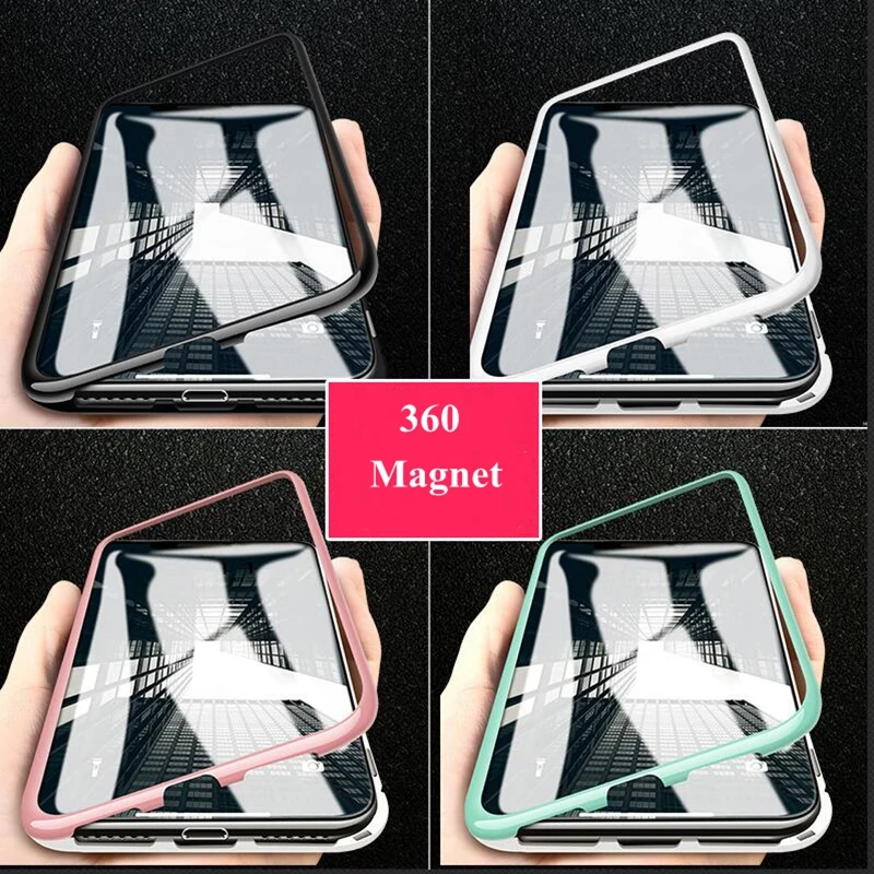 Магнитный чехол для iPhone XR XS MAX X 8 Plus 7 plus, чехлы из закаленного стекла на заднюю панель с магнитом чехол для iPhone 7 6 6S Plus, чехол XSMax XR
