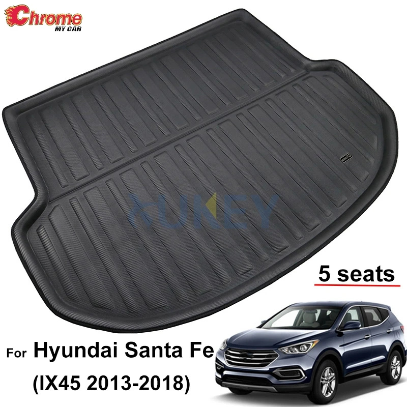 Напольный коврик задний багажник поднос для груза протектор Hyundai Santa Fe 5 местный