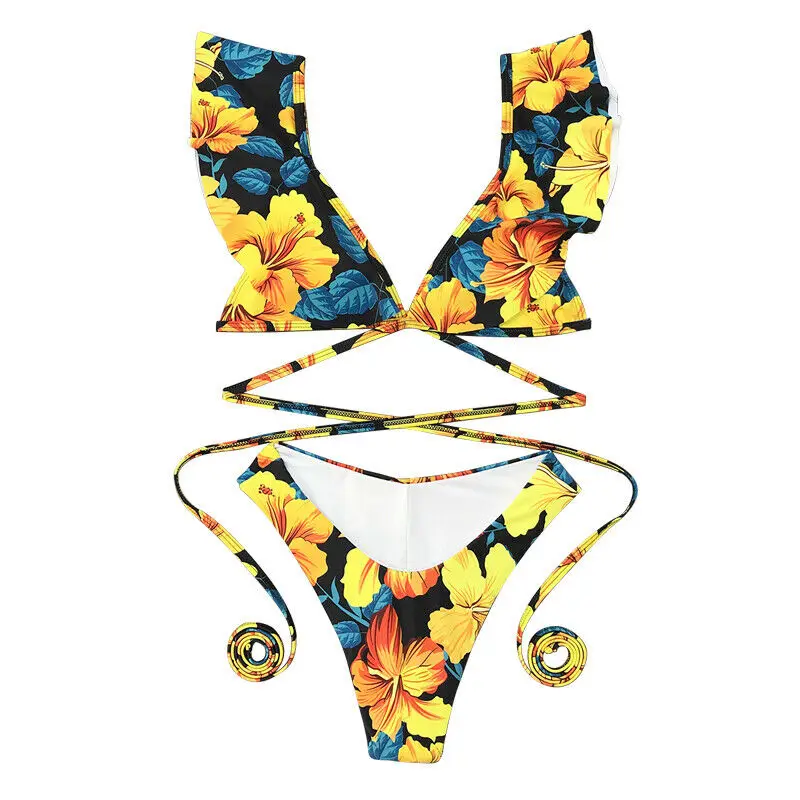 Купальник женский бикини дамские зеленые плавки комплект из двух предметов