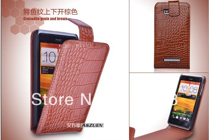 hot Free shipping Crocodile flip Leather Case for HTC One SU case cover T528W Dedicated phone protective holster |