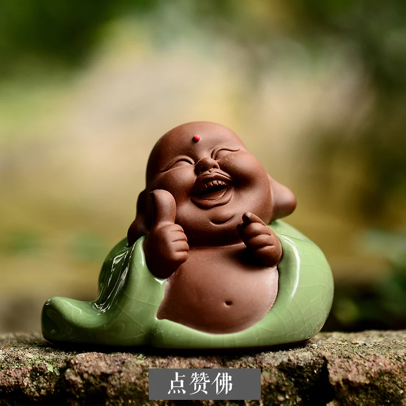 Новый монахи фигурка чай домашнее животное Керамика ручной работы люди