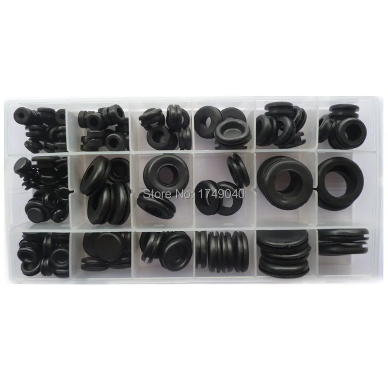 125 шт черные резиновые втулки Электрический провод втулка ассортимент проводки