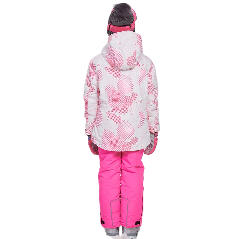 Комплекты зимней одежды для девочек ветрозащитная Лыжная куртка и штаны