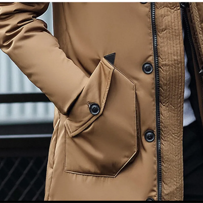 2018 новые зимние мужские классические пуховики с капюшоном длинные ветровки