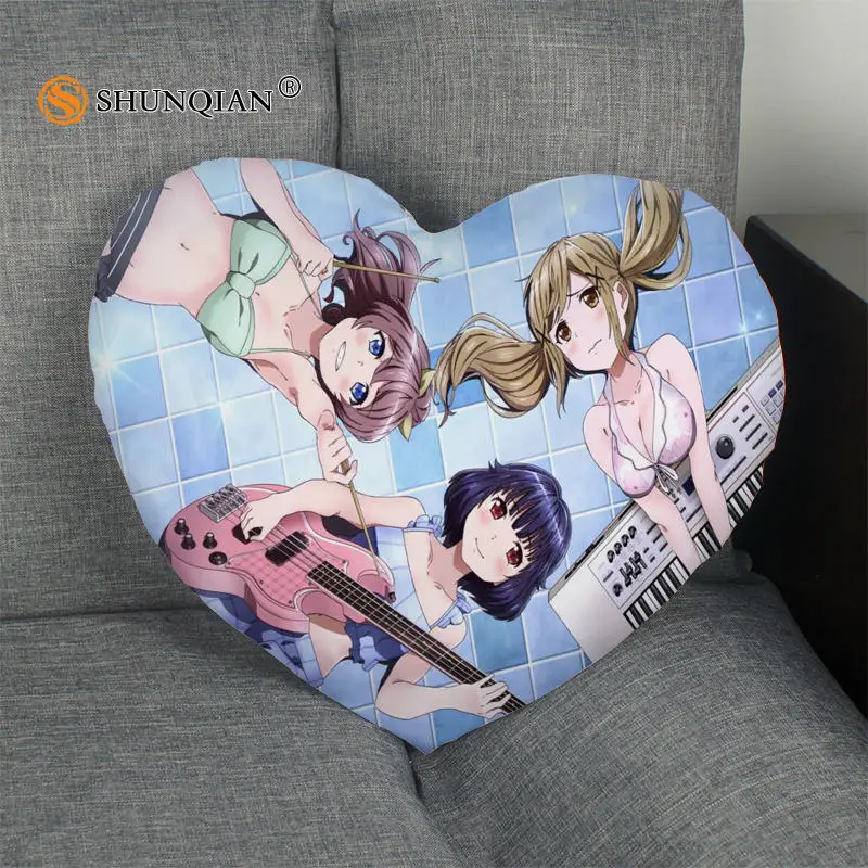 Bang dream! Наволочка в форме сердца на молнии размер 41x36 см 47x42 см|pillow cover custom|pillow covercustom