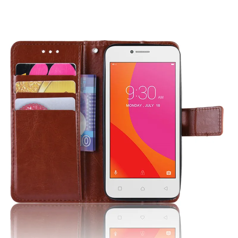 Чехол для Lenovo A2016a40 кожаные винтажные чехлы-бумажники Vibe b A2016A40 A2016 A40 чехол с