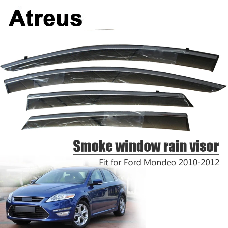 

Atreus 4 шт./компл. для Ford Mondeo 2010 2011 2012 Черный Автомобильный Дверь Окно Солнцезащитный козырек ветрозащитные дефлекторы защита от погоды