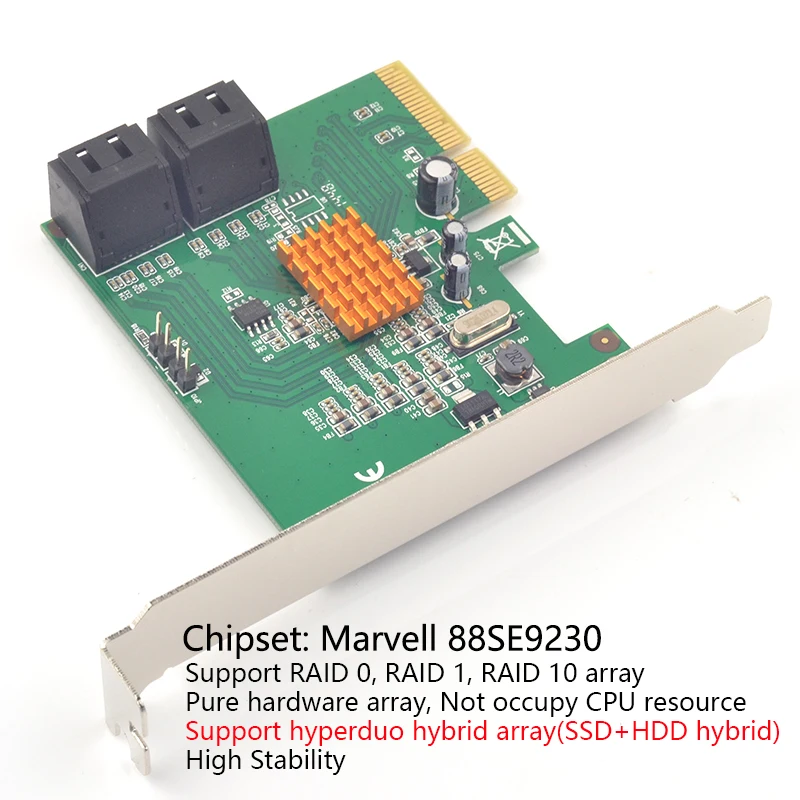 PCI-Express HyperDuo SATA 6G карта PCI-e в 4x SATA3.0 RAID 0 1 10 карт Marvell 88SE9230 | Компьютеры и офис