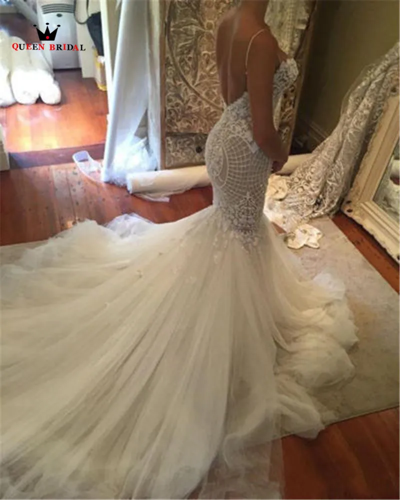 Robe De Mariee QUEEN BRIDAL 2021 Sexy Mermaid Backless Wedding Dress Vestidos Novias Custom Made Gown HC87 | Свадьбы и торжества