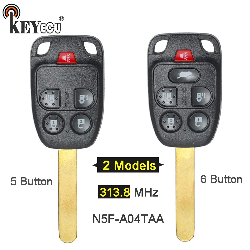 

KEYECU 313.8MHz FCC ID: N5F-A04TAA 4+1 5+1 5 / 6 Button Remote Key Fob for Honda Odyssey 2011 2012 2013 2014