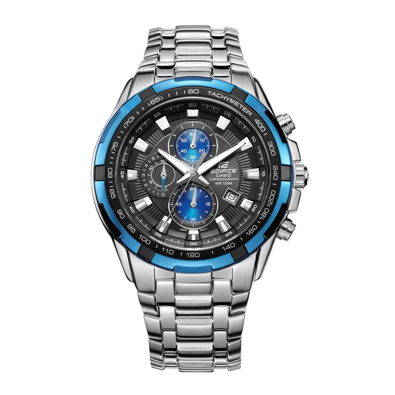 Бизнес Новинка Casio Часы мужские edifice серии спортивные кварцевые часы 100 метров водонепроницаемые черные пластины стальной ремень EF-539D