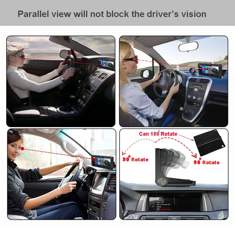 7 &quotавтомобильный dvr gps навигация Android двойная камера WiFi умная видеокамера Видео