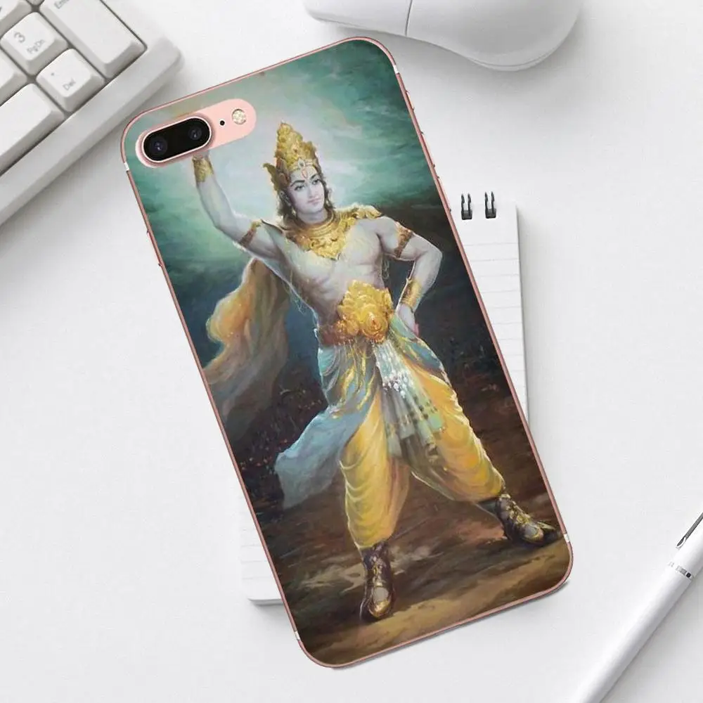 Qdowpz TPU чехол Чехол Золотой Властелин Кришна инду для iPhone 4 4S 5 5C SE 6 6S 7 8 Plus X XS Max XR Galaxy