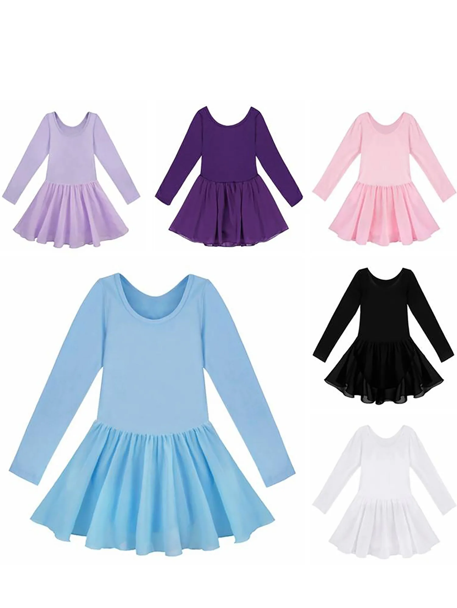 Детское балетное трико с длинными рукавами для танцев; платье-пачка для девочек; Балетные костюмы для выступлений на сцене; Одежда для танцев